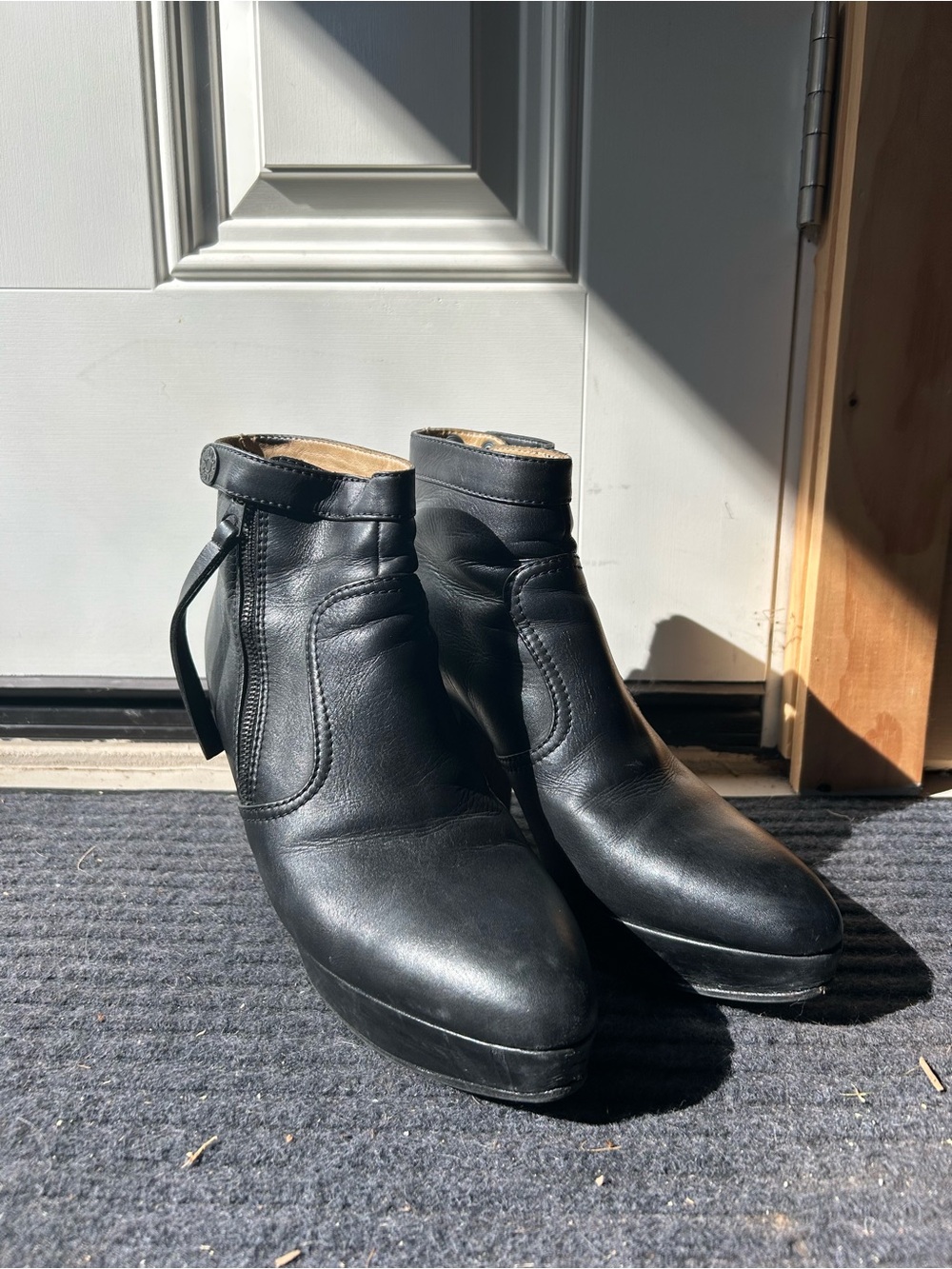 Acne Black Leather Chukka Ankle Boots